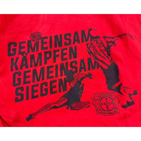 Fruit Of The Loom Bayer Leverkusen Gemeinsam Siegen Football Soccer Shirt Red M - Picture 2 of 8